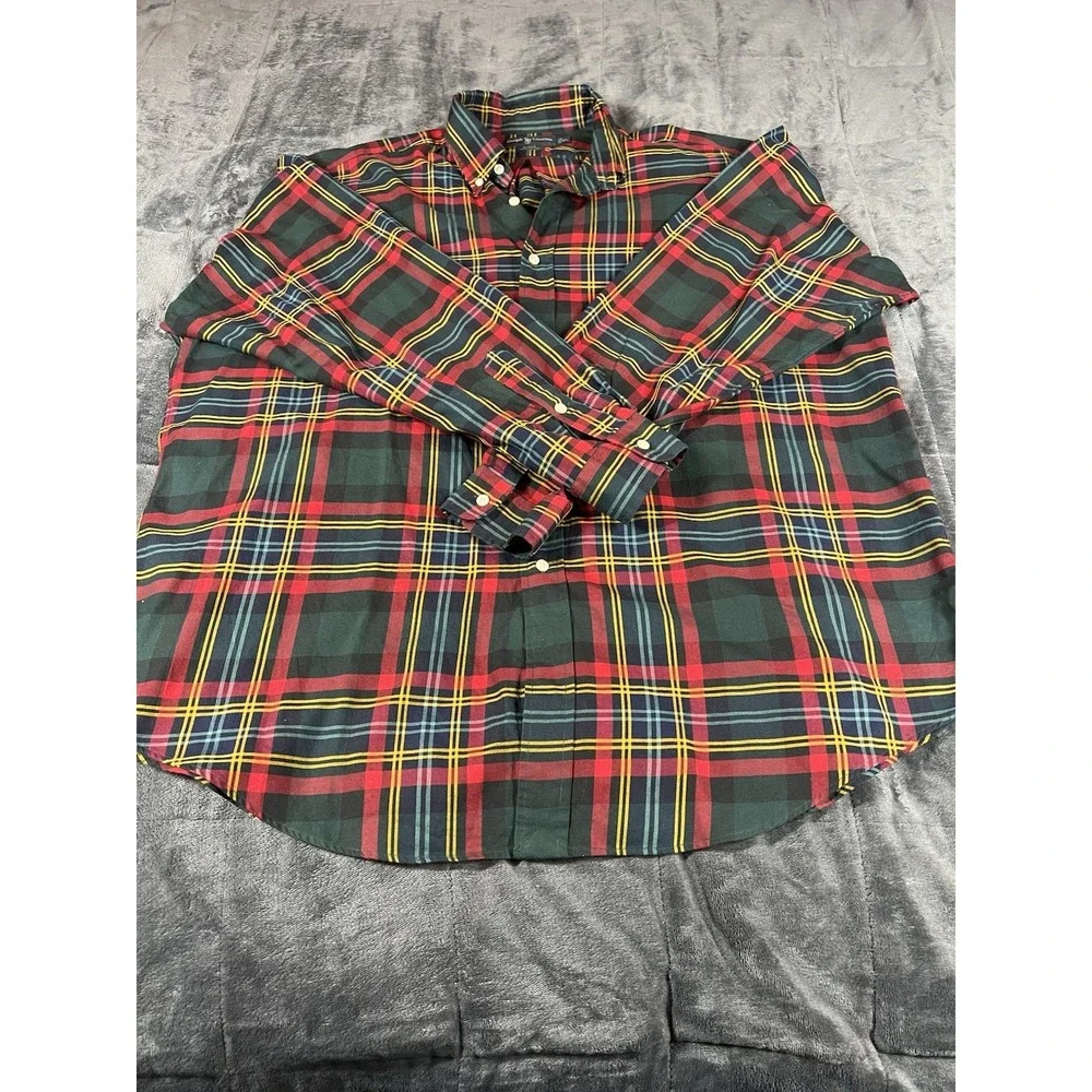 Polo Ralph Lauren shirt Mens Plaid Long Sleeve Button Down‎ Pre Owned Size XL